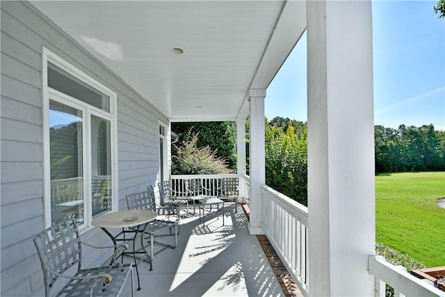 balcony with covered porch