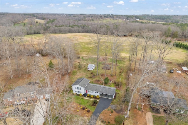 drone / aerial view with a rural view