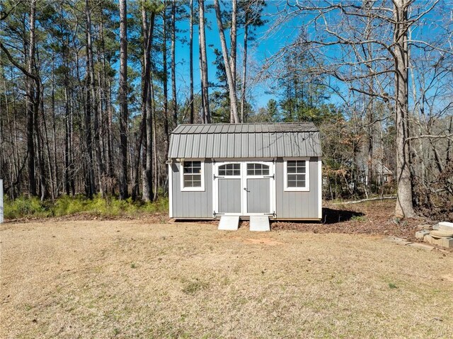 view of shed