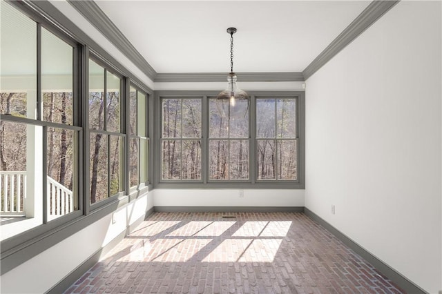 view of unfurnished sunroom