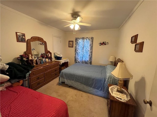 303 Corning St, Anderson, SC 29624 - carpeted bedroom with crown molding and ceiling fan