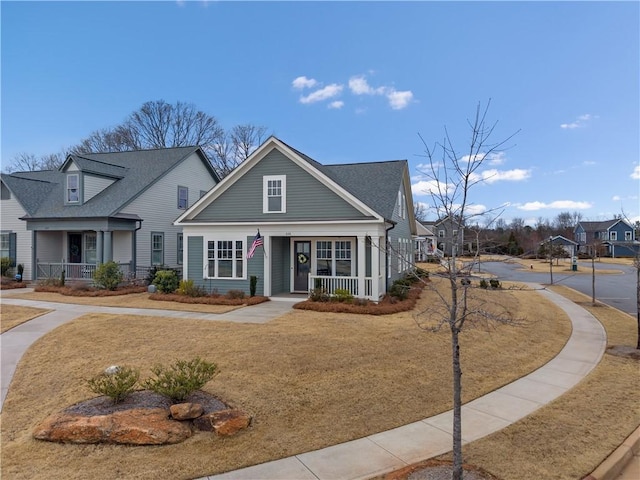 view of front of property featuring covered porch