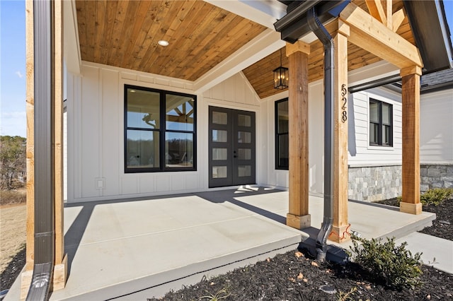 entrance to property with board and batten siding