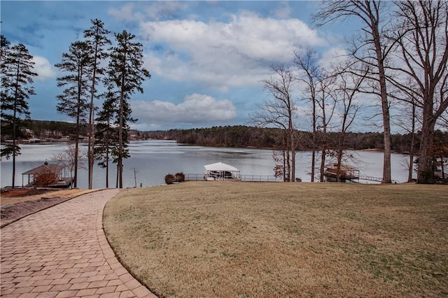 view of water feature featuring a view of trees