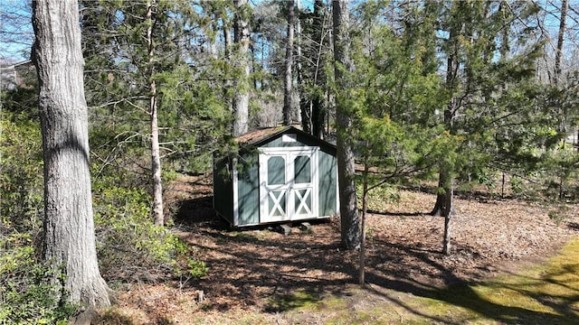 view of shed