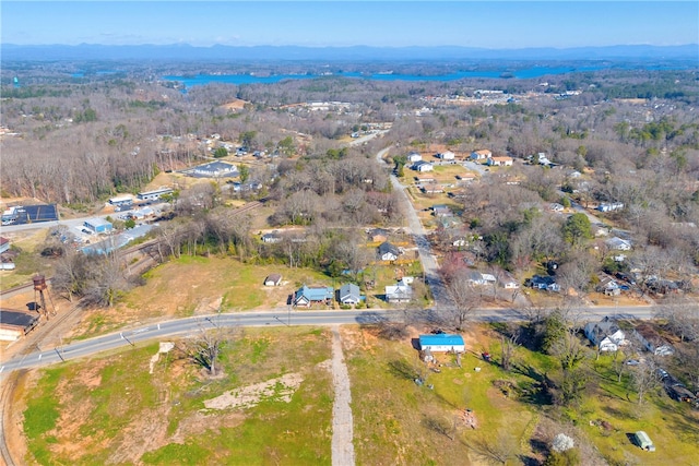 bird's eye view with a mountain view