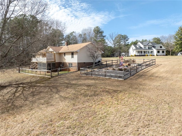 view of yard with fence