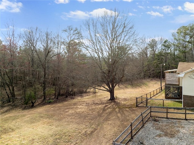 view of yard with fence