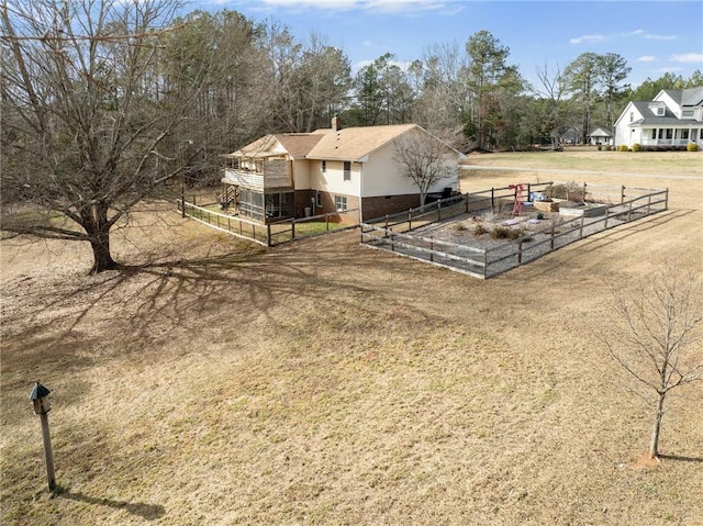 view of yard with fence