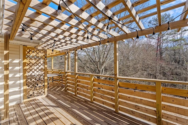 wooden deck with a pergola