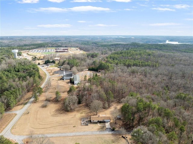 bird's eye view with a forest view