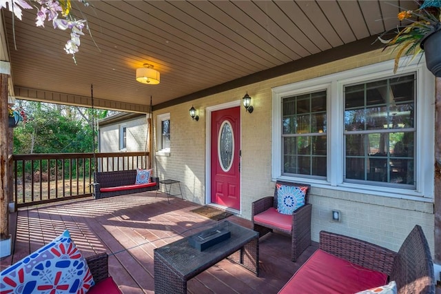 wooden deck with covered porch