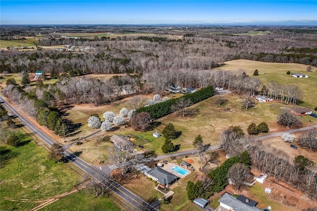 bird's eye view with a rural view