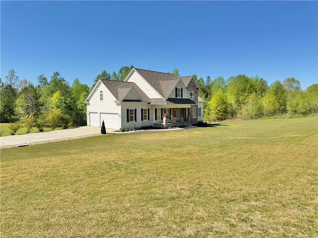 106 Johnathon Ln, Easley, SC 29640 - view of front of home featuring covered porch, a garage, driveway, and a front yard