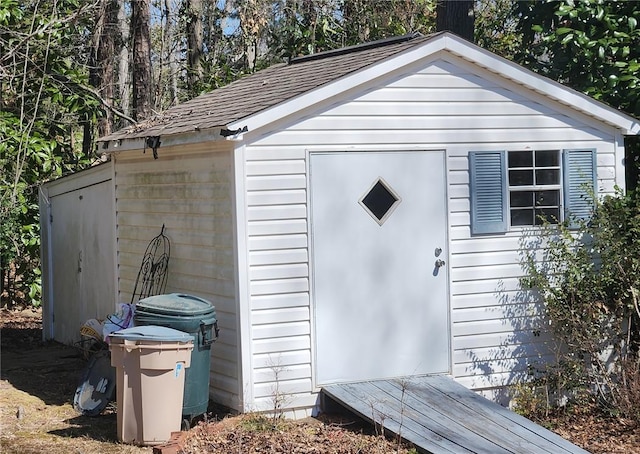 view of shed