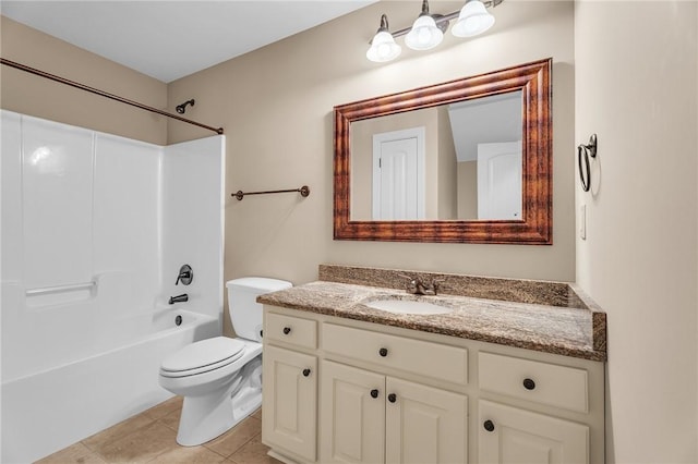 114 Royal Troon, Campobello, SC 29322 - bathroom featuring vanity, tile patterned floors, toilet, and tub / shower combination