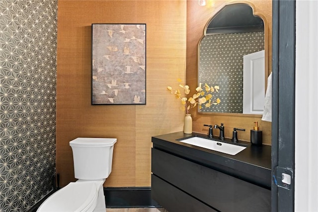 505 Bellhaven Ct, Salem, SC 29676 - bathroom featuring wallpapered walls, toilet, and vanity