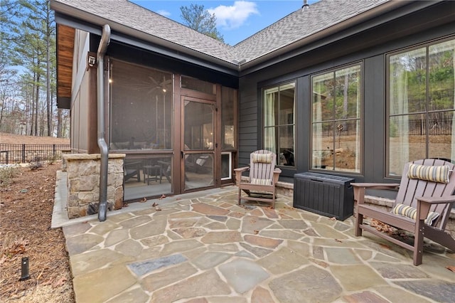 505 Bellhaven Ct, Salem, SC 29676 - view of patio / terrace with fence and a sunroom