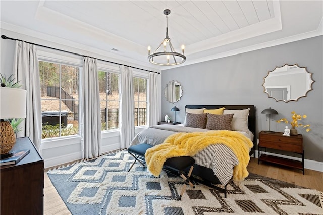 505 Bellhaven Ct, Salem, SC 29676 - bedroom featuring multiple windows, a raised ceiling, and wood finished floors