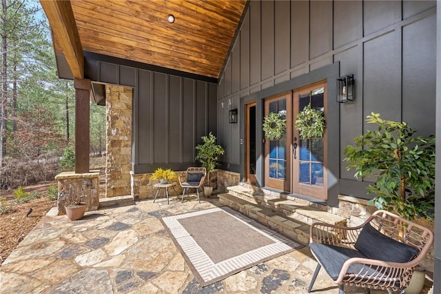 view of patio featuring french doors