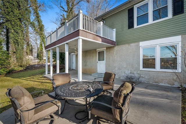 view of patio / terrace featuring a balcony