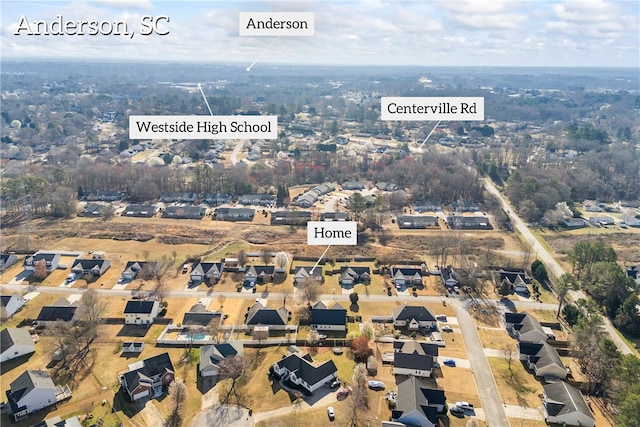 birds eye view of property featuring a residential view