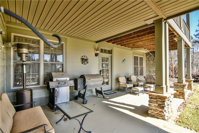 view of patio / terrace featuring a grill