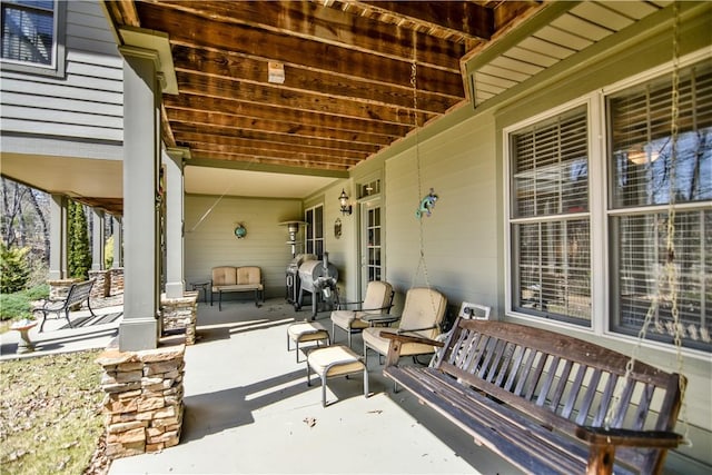 view of patio featuring grilling area