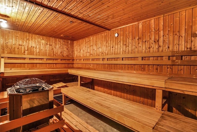 view of sauna