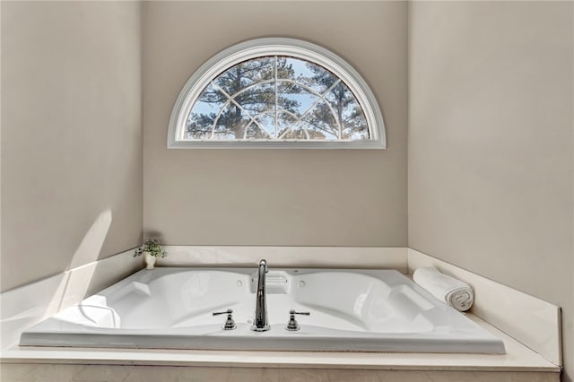 bathroom featuring a garden tub