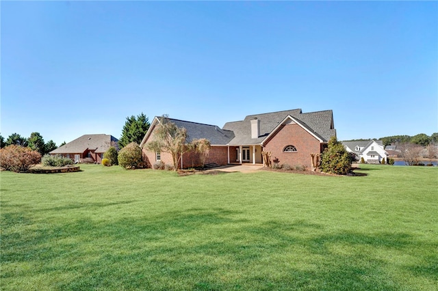 exterior space with a lawn