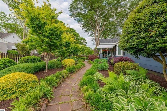 view of yard with fence