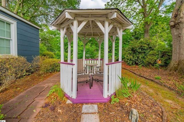 deck featuring a gazebo