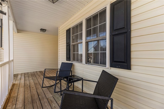 deck featuring covered porch