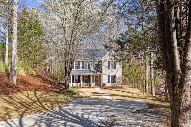 colonial house with a porch