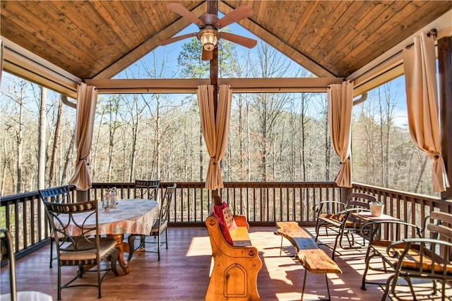 160 Julie Way, Pickens, SC 29671 - sunroom / solarium featuring vaulted ceiling and a view of trees