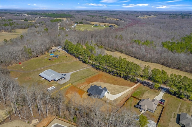 drone / aerial view featuring a rural view