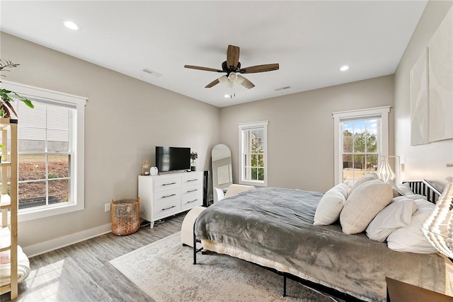 103 W Chestnut Cir, Central, SC 29630 - bedroom featuring wood finished floors, a ceiling fan, and recessed lighting