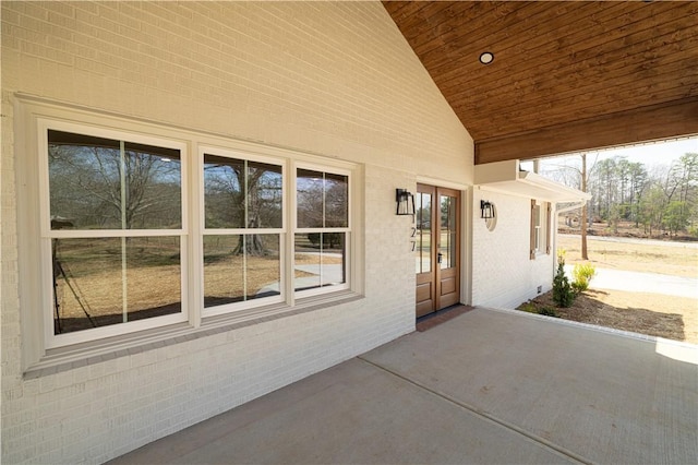 view of patio featuring french doors