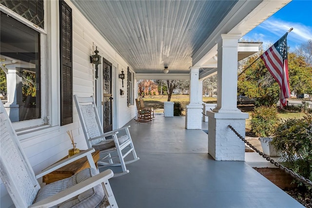 view of patio with covered porch