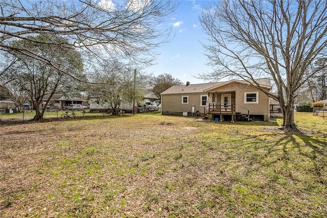 view of yard with fence