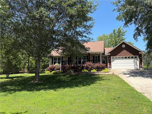 115 Morgan Rd, West Union, SC 29696 - view of front of home featuring a garage, driveway, a front lawn, and a porch