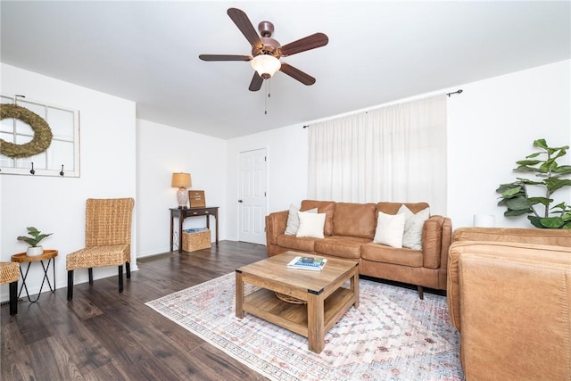 107 Berkley Ave, Greenville, SC 29609 - living room with a ceiling fan and wood finished floors