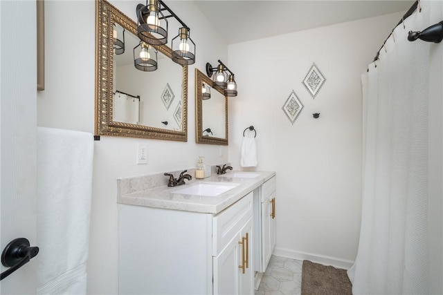 107 Berkley Ave, Greenville, SC 29609 - bathroom featuring tile patterned floors, baseboards, and vanity