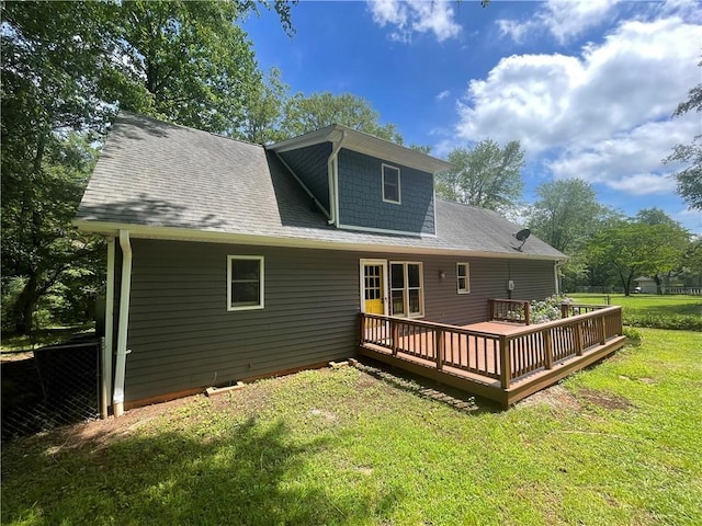236 Issaqueena Dr, Central, SC 29630 - back of property featuring a yard, a wooden deck, and roof with shingles