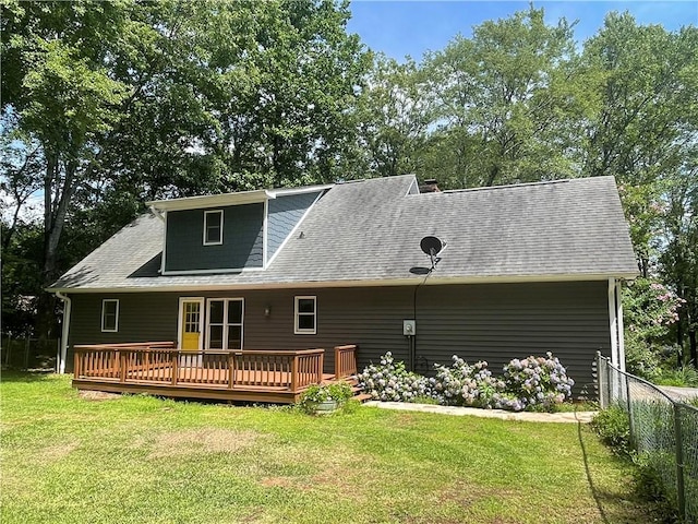 236 Issaqueena Dr, Central, SC 29630 - back of property with a wooden deck and a shingled roof