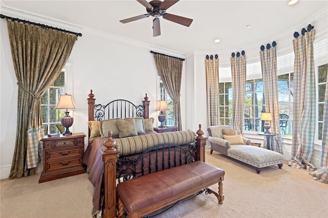 136 Blue Water Trl, Salem, SC 29676 - carpeted bedroom with ceiling fan and ornamental molding
