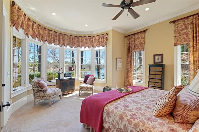 136 Blue Water Trl, Salem, SC 29676 - bedroom featuring recessed lighting, baseboards, carpet floors, and ornamental molding
