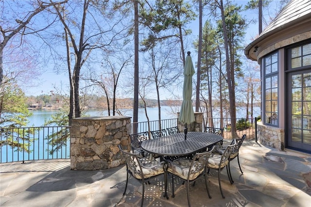 136 Blue Water Trl, Salem, SC 29676 - view of patio with a water view and outdoor dining space