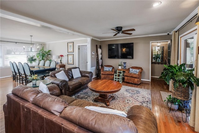 115 Pine Forest Dr, Easley, SC 29642 - living area featuring a healthy amount of sunlight, a ceiling fan, and ornamental molding